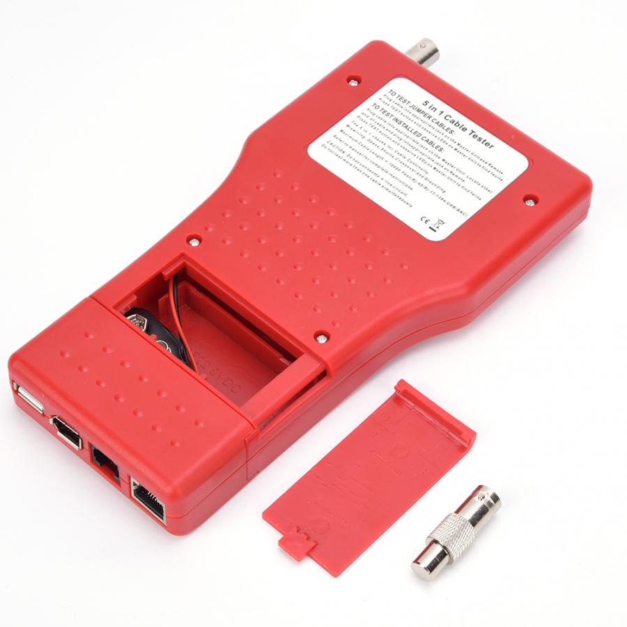 5-In-1 Multi-Functional Network Cable Tester 1394 Line Tester BNC Meter with Remote Unit Network Cable Tester