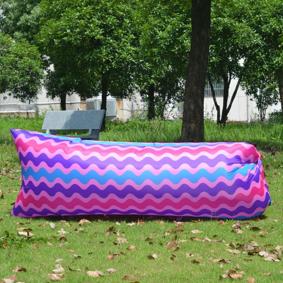 Outdoor Inflatable Sofa Lazy Portable Beach Picnic Travel Camouflage Air Ieisure Recliner Garden Furniture: B