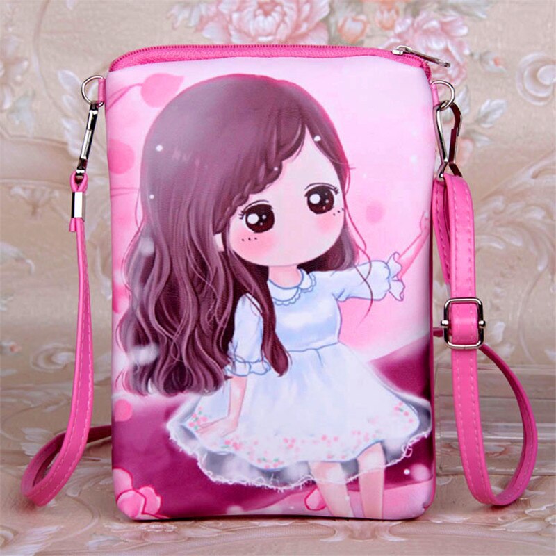 PU Cute Bao Bao Girls Cartoon Leather Shoulder Bag Female Purse Mini Crossbody Bags For Women Girl 18.5*12.5CM: E