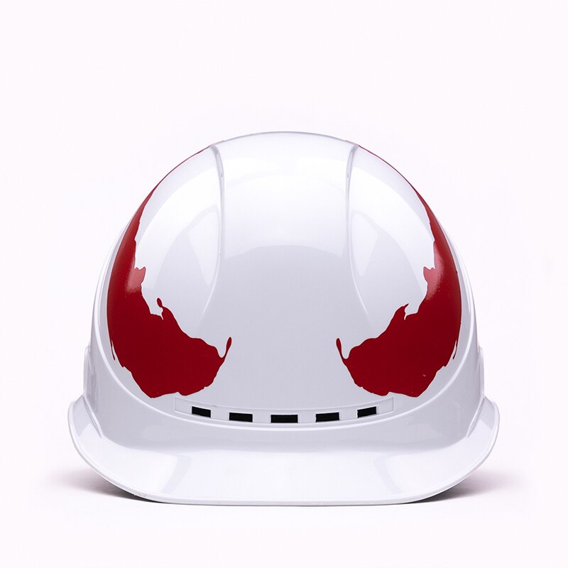 Sikkerhedshjelm åndbar konstruktionsteknik hård hat med reflekterende tape beskyttende arbejdshætte høj styrke: Hvid