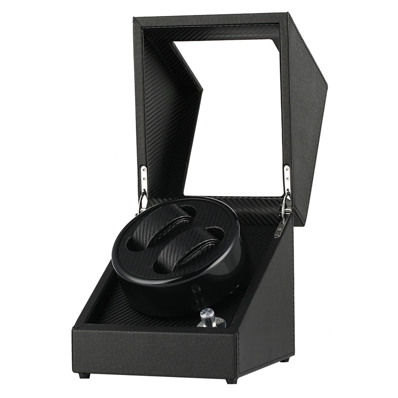Automatic Watch Winder Case Holder Mechanical Watch Double Winding Display Organizer Luxury Motor Shaker PU Leather Rotating Box