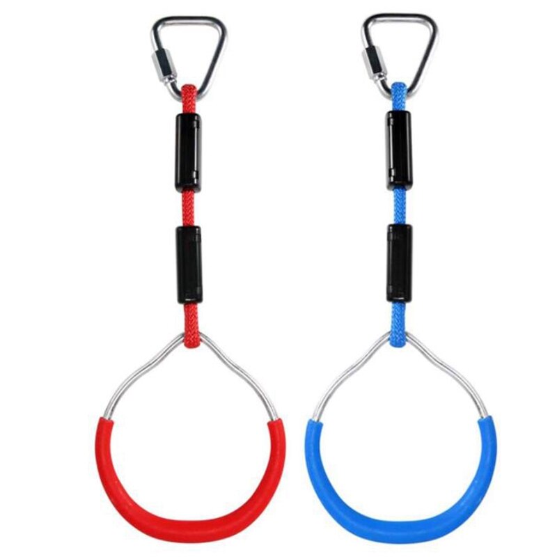 2 Pcs Swing Gymnastiek Ringen Kinderen Trapeze Bar Pull Up Gym Ring, voor Klimmen Frames En Tuin Schommels Outdoor Achtertuin: Default Title