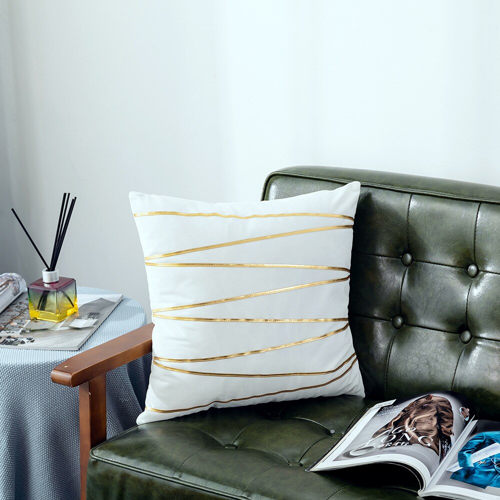 Ywzn Zwarte En Witte Geometrische Decoratieve Kussenslopen Polyester Sierkussen Case Gestreepte Geometrische Kussensloop Kussensloop: YL-113-9