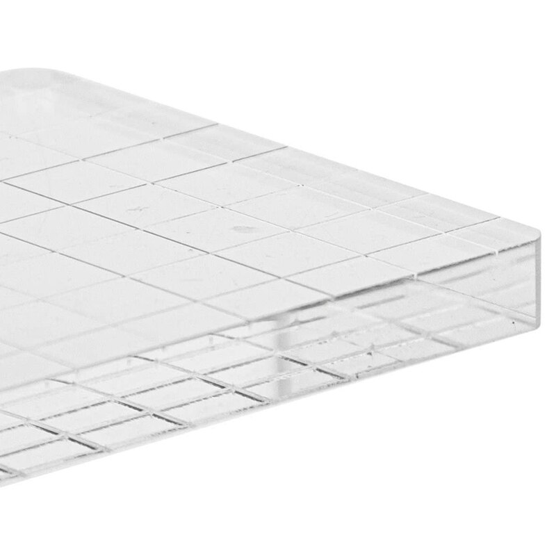12 Pieces Stamp Blocks, Clear Acrylic Stamping Tools Set With Grid Lines For Scrapbooking, Arts And Crafts Making