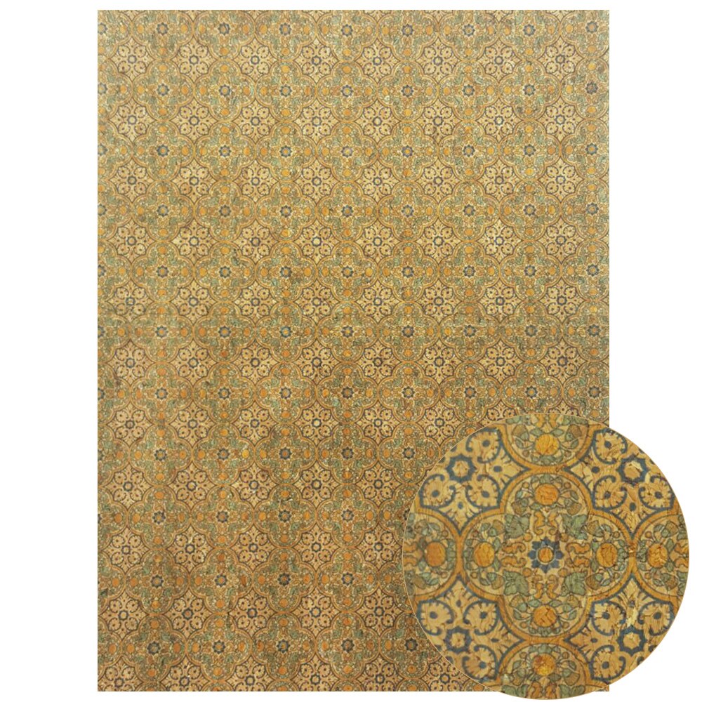 Qibu 22*30 Cm Gedrukt Zachte Kurk Stof Kleding Handtas Synthetisch Leer Diy Naaien Materialen Kledingstuk Diy Ambachten Textiel materiaal: 06