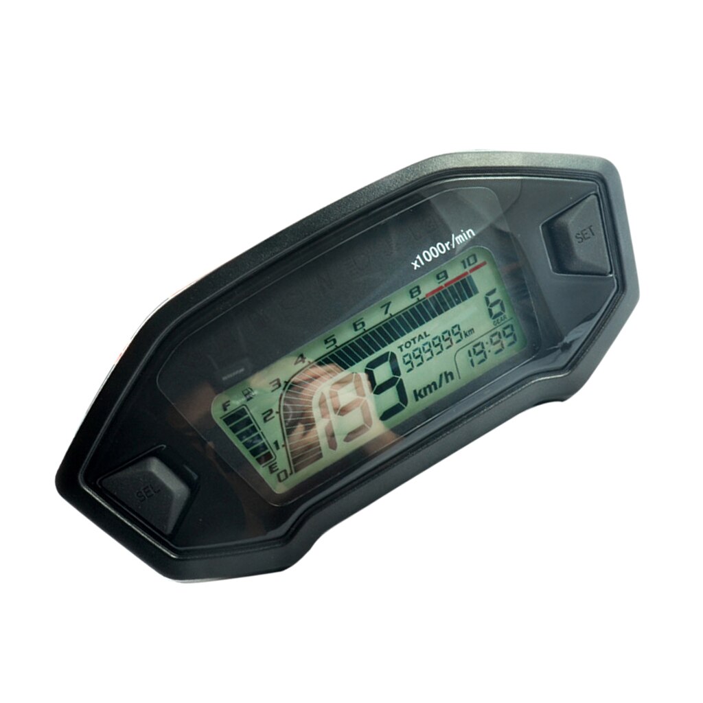 Universal- Motorrad LCD RPM Digital Anzeige Kilometerzähler Farbe ...