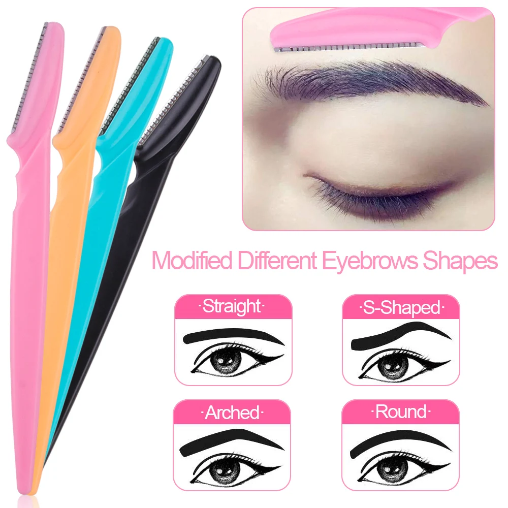 3/10Pcs Augenbraue Trimmer Klinge Frauen Gesicht Rasierer Tragbare Augenbraue Epilation Haar Entfernung Schneider Sicherheit Messer Make-Up schaber