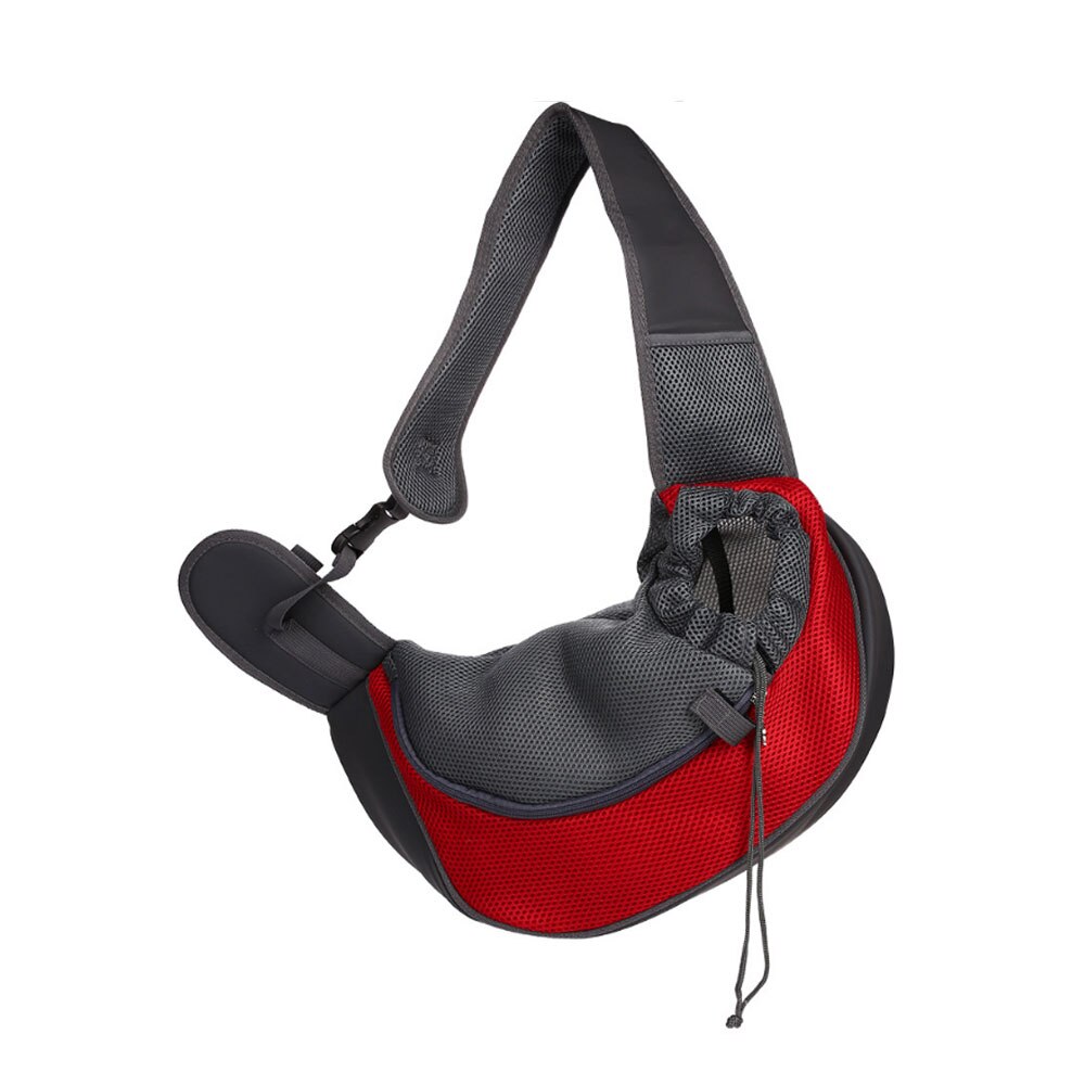 Pet Carrier Cat Puppy Small Animal Dog Carrier Sling Front Mesh Travel Tote Shoulder Bag Breathable Mesh Backpack: Red / S