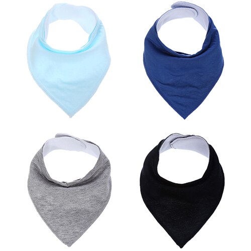 4- pack barnhaklapp för spädbarn 100%  absorberande bandana-haklapp i bomull med justerbara tryckknappar salivhandduk rapsduk: K0014