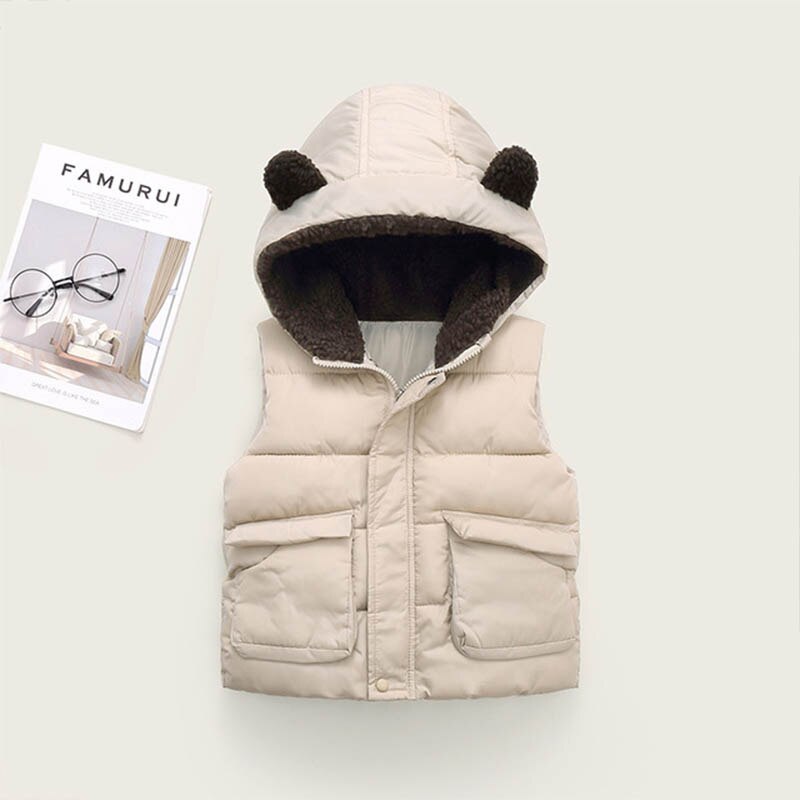 Autunno inverno bambini giù gilet di cotone ragazzi ragazze cappuccio spesso solido gilet bambini caldo Casual allentato senza maniche vestiti cappotto