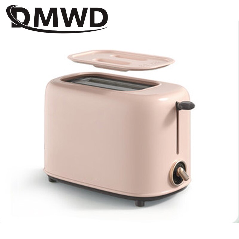 DMWD 2 Scheiben Elektrische edelstahl Toaster Automatische Brot Hersteller Frühstück Backen Maschine Zwei Slot Toast Sandwich Grill Ofen: Rosa