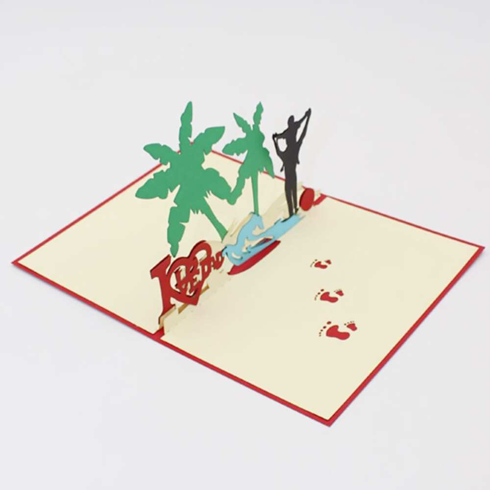 1pc 3D Stereoscopic Card Interesting Delicate Wish Card Blessing Card Greeting Card for Festival Father Dad