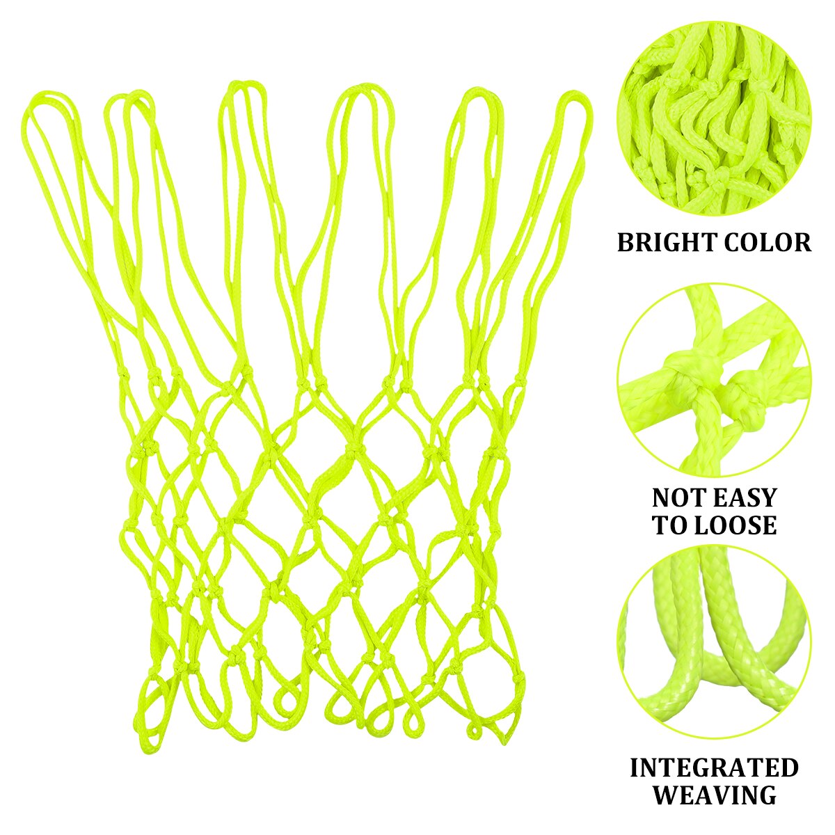 Red de baloncesto luminosa y brillante para la noche, malla de Nylon trenzado estándar, Red de baloncesto resistente