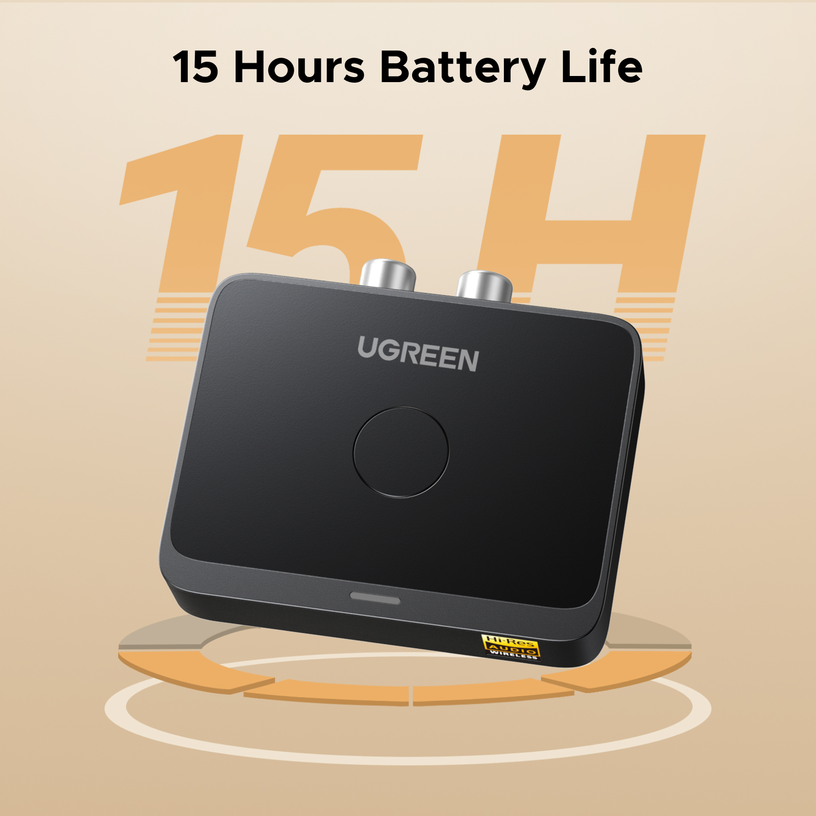 Ugreen aux receptor bluetooth ldac aac hi-fi 3.5mm jack 2rca rca áudio bluetooth 6.0 adaptador receptores 15h para carro alto-falante pc