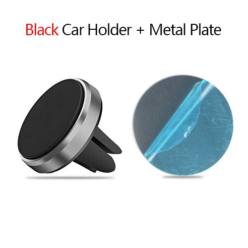 Magnetische Telefoon Houder op Xiaomi Pocophone F1 Huawei Auto GPS Air Vent Mount Magneet Mobiele Telefoon Standhouder voor iPhone 7 Samsung: Black