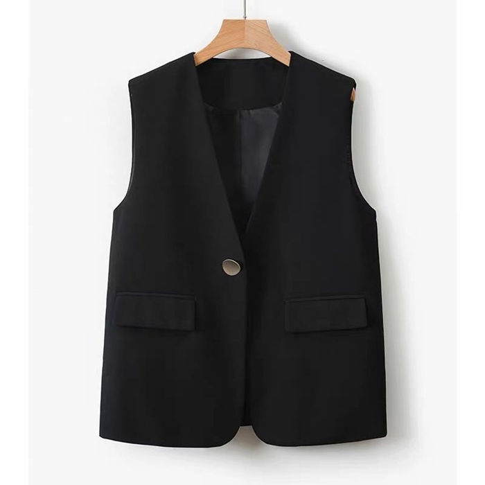 2002 forårs klassisk vest kvinder jakkesæt vest ærmeløse fritidsjakker overtøj kontor dame slim vest vest  a182