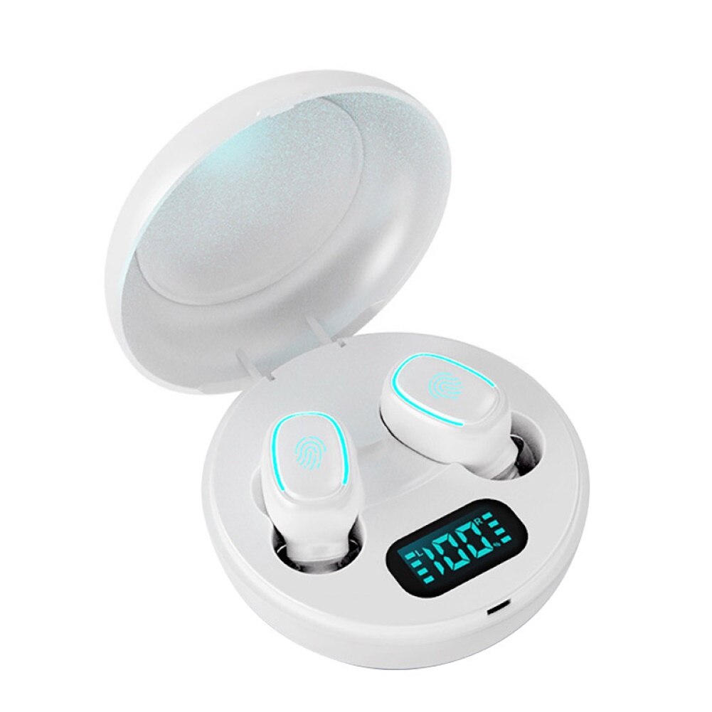 A10 TWS Bluetooth 5,0 kabellos HiFi in-Ohr Sport Wasserdichte Kopfhörer mit Dual Mic Digitale Ladung Kasten Musik Ohrhörer für Telefon: Weiß