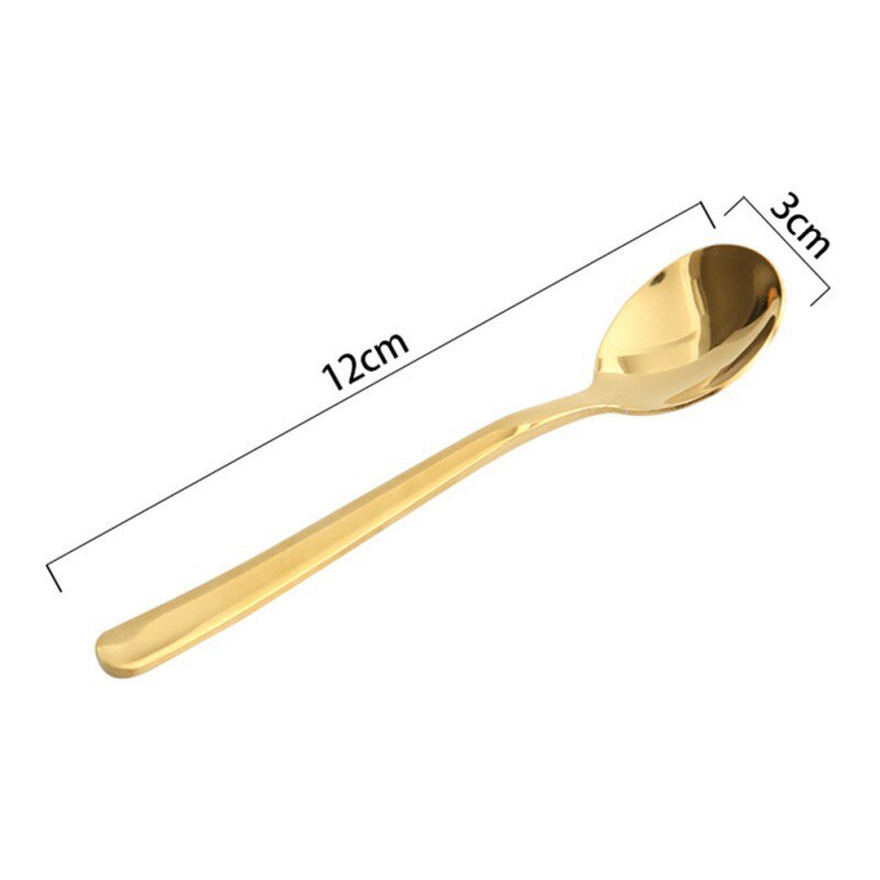 Tea Spoons 304 Stainless Steel Tableware Cutlery Unique Gold Small Dessert Spoon Silver Mini Coffee Scoop Ice Cream Spoon 1: B2