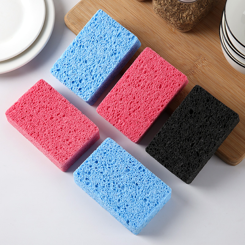 Natural Wood Pulp Dishwashing Cotton Absorbent Wood Pulp Sponge Scouring Pad Cleaning Sponge Stain Remover Dishwashing Cotton