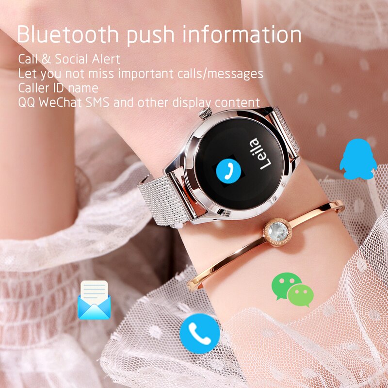 Kw10/kw20 relógio inteligente mulher ip68 à prova dip68 água monitor de freqüência cardíaca pedômetro fitness tracke pulseira relógio de pulso para xiaomi huawei