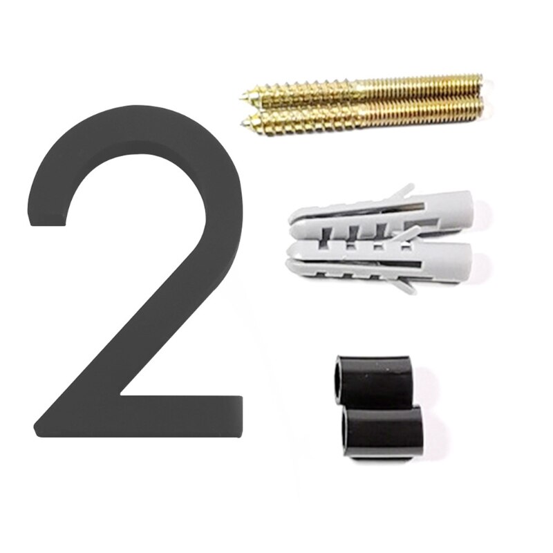 Floating House Number Modern House Numbers Garden Door Home Apartment Exterior House Numbers Decorative Plate: 2