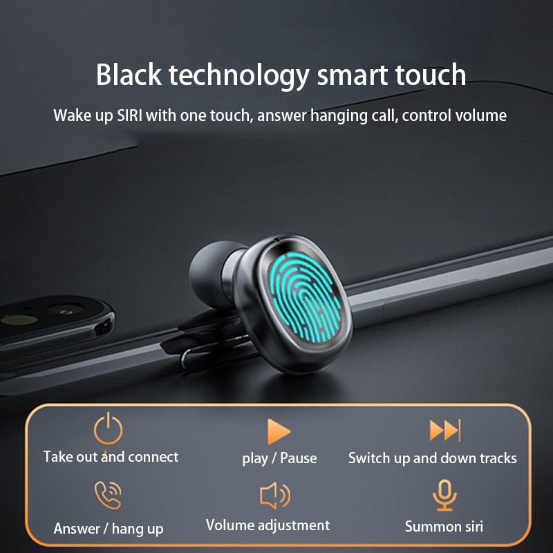 Wireless bluetooth headset binaural 5.0 small sports running universal stealth suitable for Apple Android vivoppo Huawei Univers