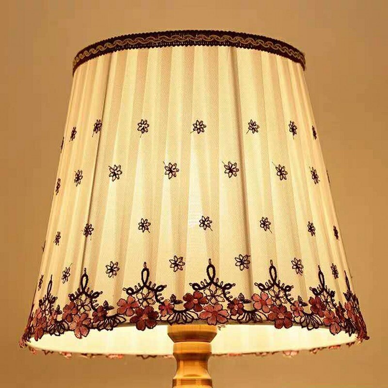 E27 art deco lampeskærme til bordlamper stof rundt lampeskærm moderne stil lampedæksel til gulvlampe: Hvid
