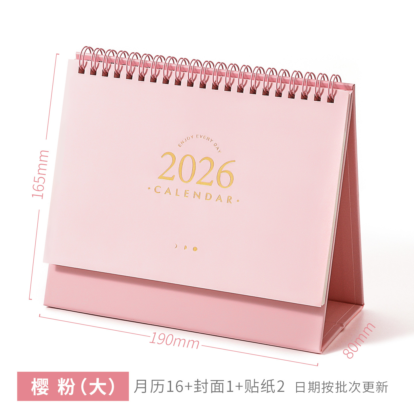 mini Kalendarz na Rok 2026, Mały Kalendarz Biurkowy, Kreatywny Kalendarz Spiralny, Planer, Dekoracja na Biurko, Artykuły Biurowe: czarny