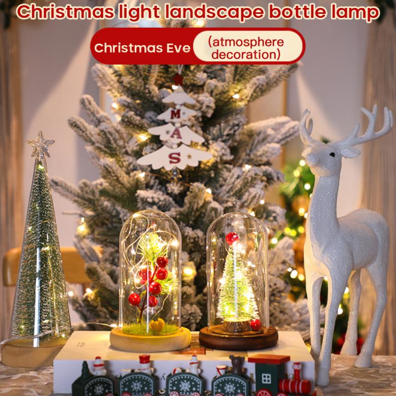Kerstboom Tafel Verlichting Led Verlichting Pine Cone Naalden Fairy Lights Ins Sneeuwvlok Rood Berry Kamer Decoratie Kid Christmas