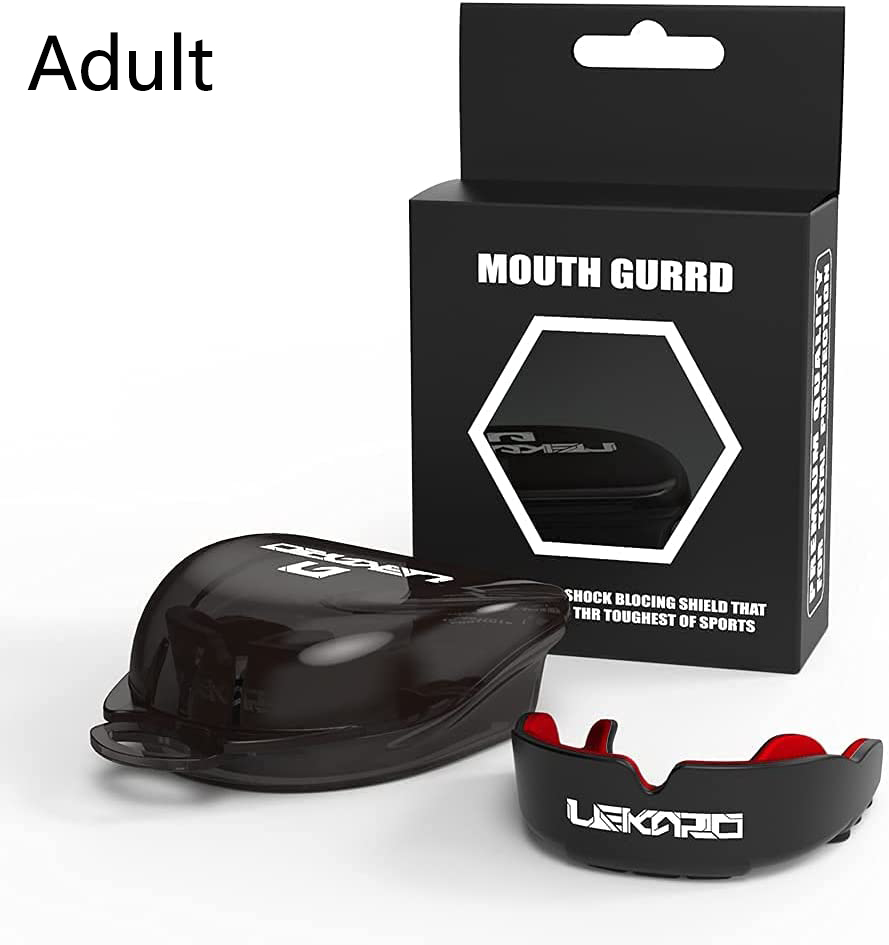 Protector bucal para entrenamiento de lucha para adultos, protección dental, boxeo, deportes, Mma, Muay Thai, protector bucal de lucha para niños: Negro