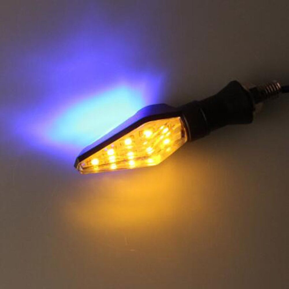 12 LED Blinker Flexibele Signaal Licht Super Heldere Universele Dual Kleur Turn Motorfiets Lamp Indicator 1 Paar