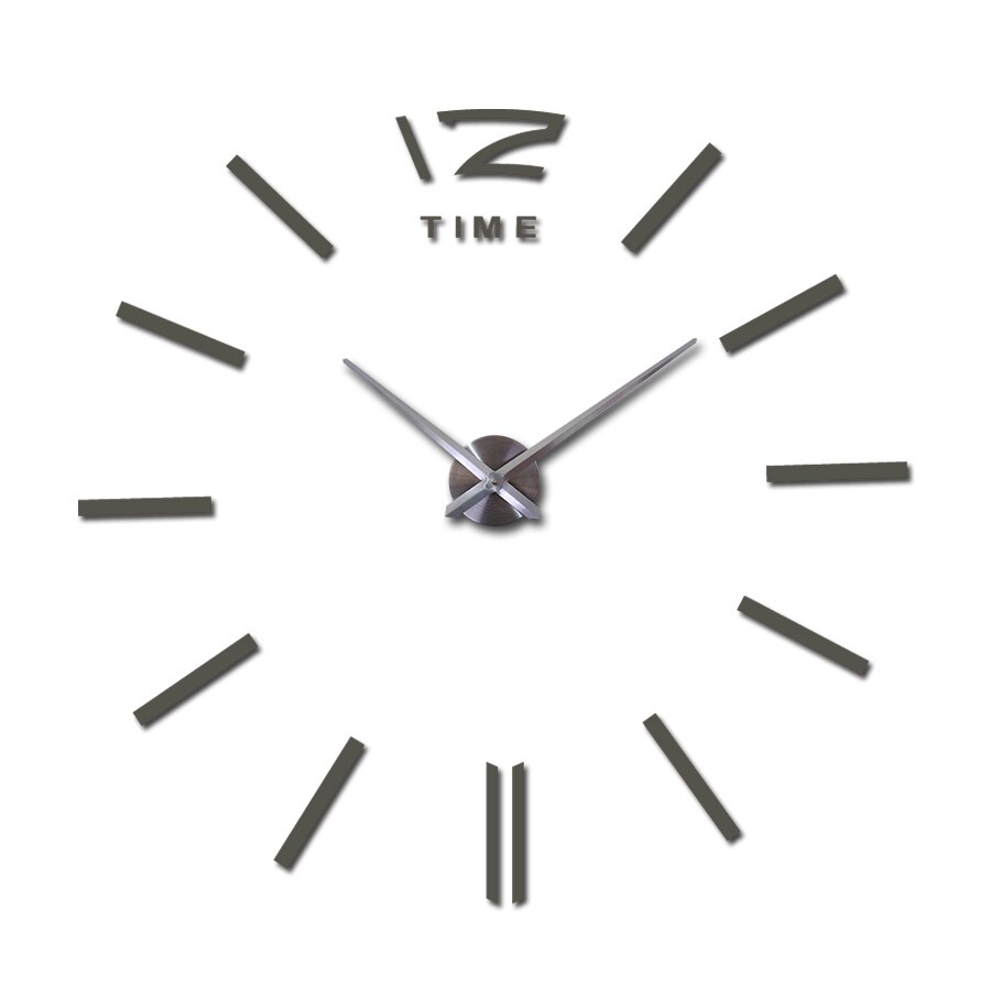 3d Real groß wanduhr eilte spiegel Zauberstab aufkleber diy wohnzimmer Heimat Dekor uhren Quarz wanduhren: Dunkelgrau / 47Zoll
