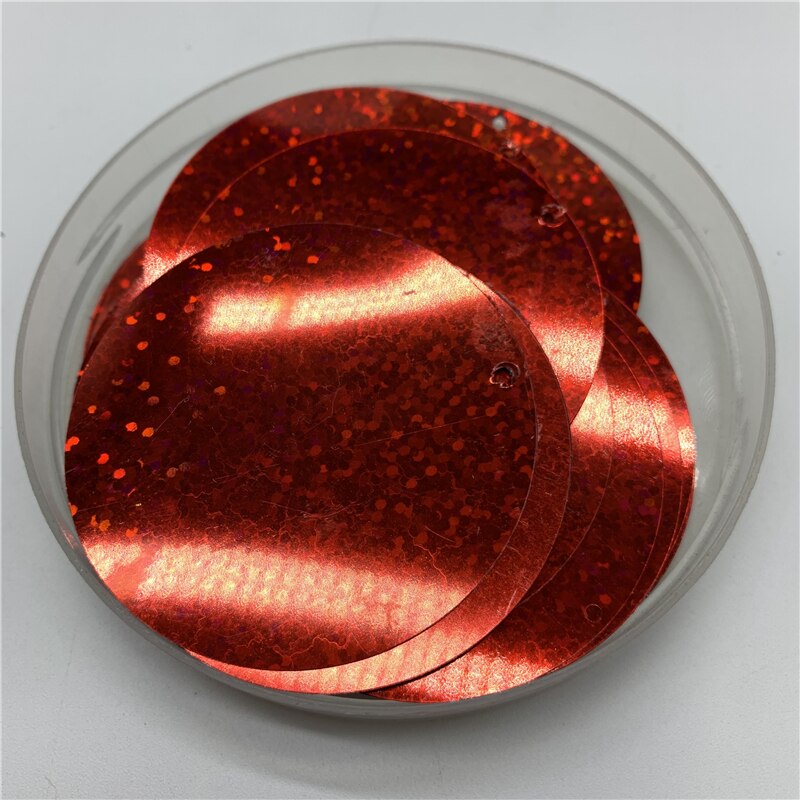 50 stuks 50mm PVC Platte Ronde losse Pailletten met 1 kant gat Pailetten naaien Wedding Craft Accessoires DIY Hanger sequinTrim: 06