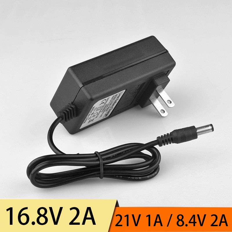16.8V 2A 21V 1A 8.4V 2A Eu/Us Plug 18650 Lithium Battery Charger Dc 5.5 Mm * 2.1 Mm 100-240V Lithium Li-Ion Batterij Wall Charger