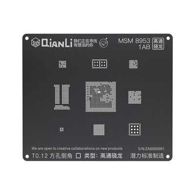 Qianli iBlack 3D EMMC DDR Android BGA Reballing Stencil for Qualcomm EMMC DDR MTK 6582 MSM8916 8917 8939 8953 8940 Kirin 665: MSM8935