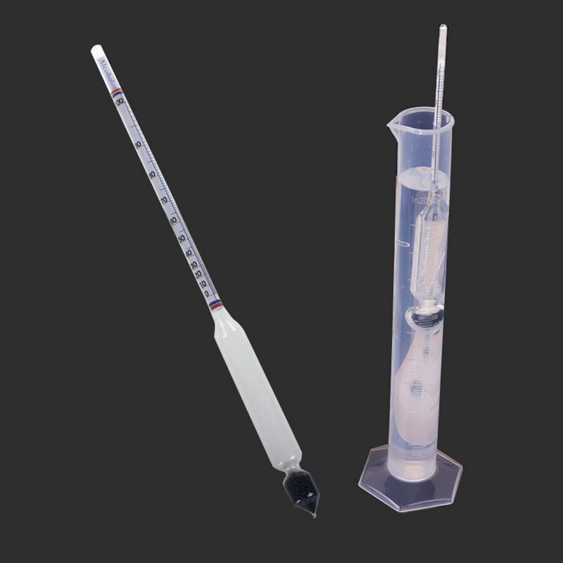 Hydrometer tester årgang måle flaske sæt værktøj alkoholmåler vin alkohol koncentration meter 0-100 hydrometer alkohol tester