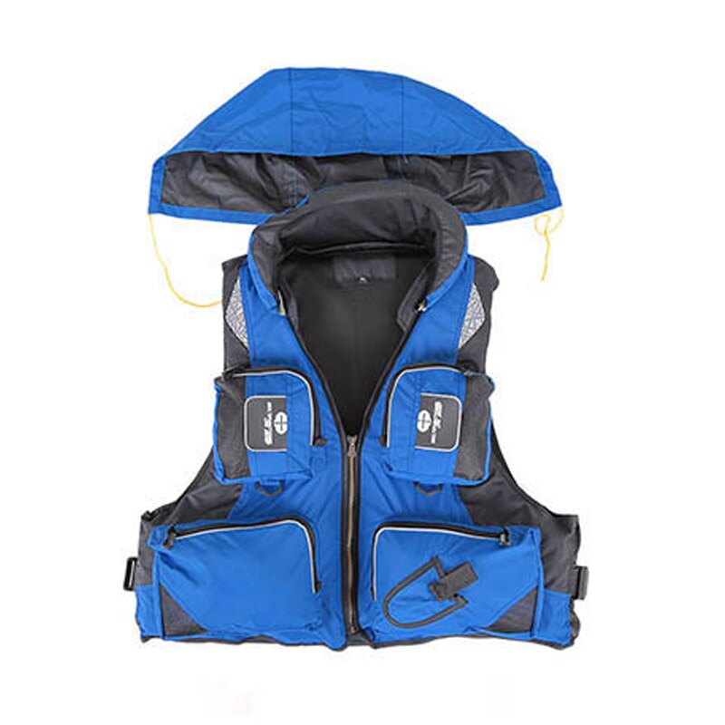 Fly Fishing Jacket Life Vest Big Buoyancy Swimming Life Jacket Outdoor Sport Survival Swim Suit Clothing Fishing Tackle: Blue / XXL