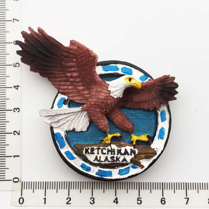 USA Alaska 3D Cartoon Bear &amp; Milu deer Fridge Magnets Tourism Souvenir Refrigerator Magnetic Sticker Collection: AUS21040030