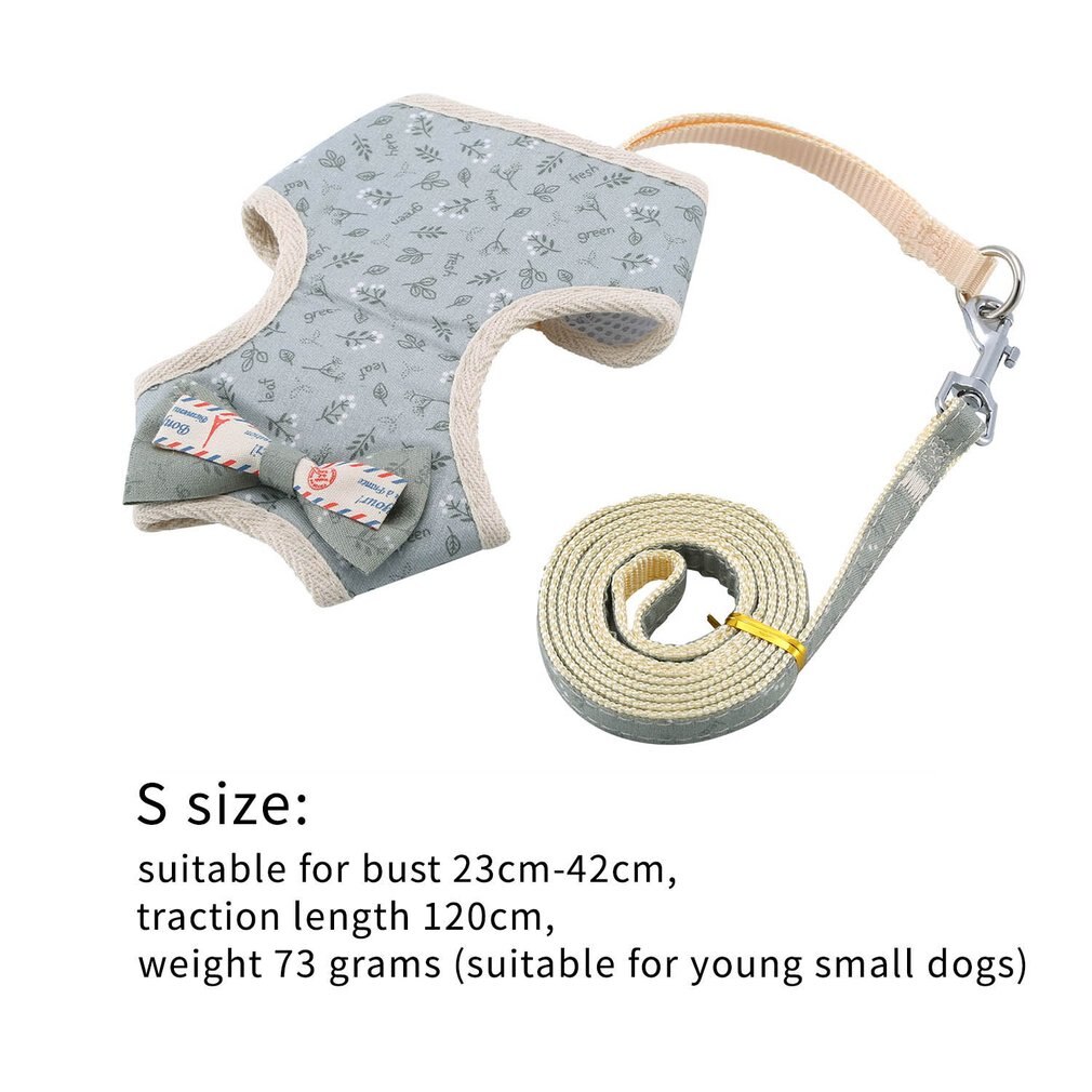 Pet Leash Bowknot Pet Chest Strap Vest Style Cat And Dog Leash Rope No Traction Dog Harness Breathable Mesh