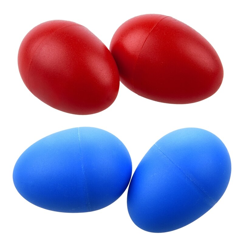 2 par plastisk percussion musikalsk æg maracas shakers rød & blå: Default Title