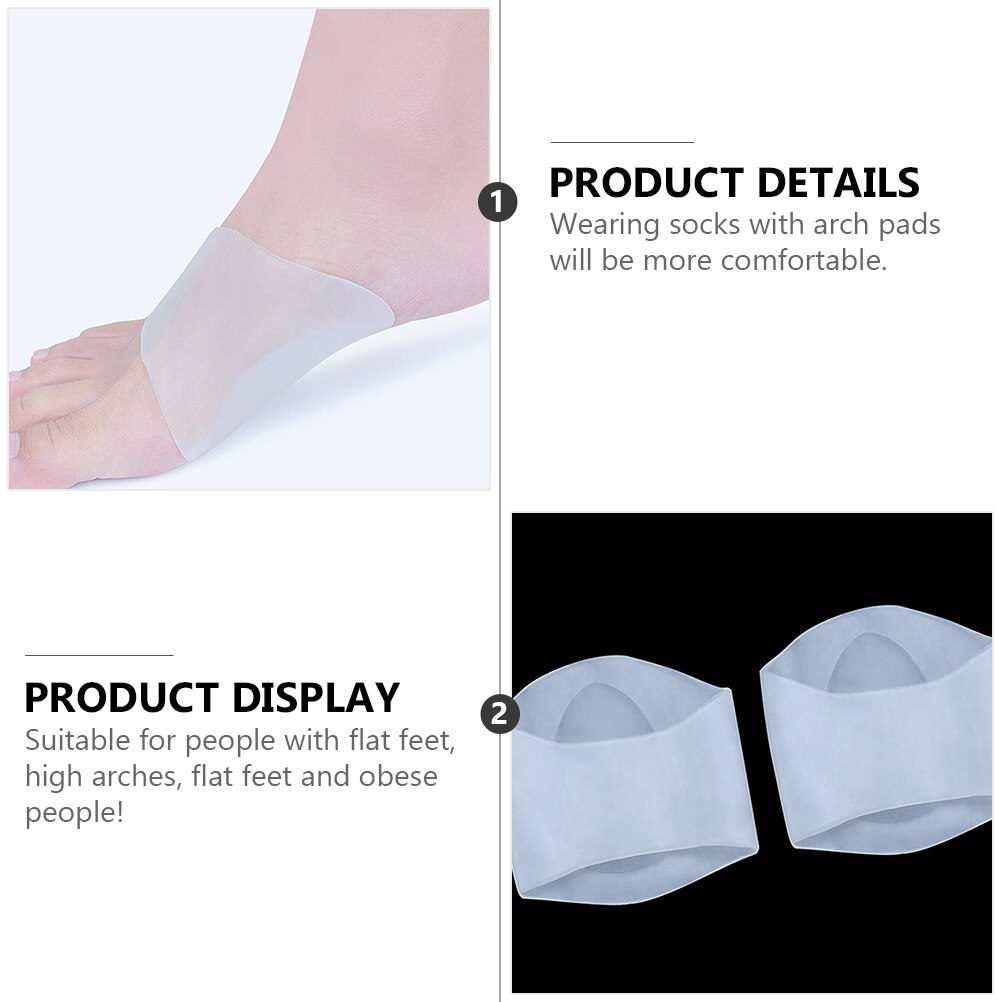 2 Pairs Practical Silicone Arch Foot Pads Foot Care Tool Arch Foot Pads