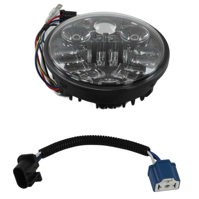 Ashata Phare de moto 6.5in Moto LED Phare Rétro Rond Phare IPX66
