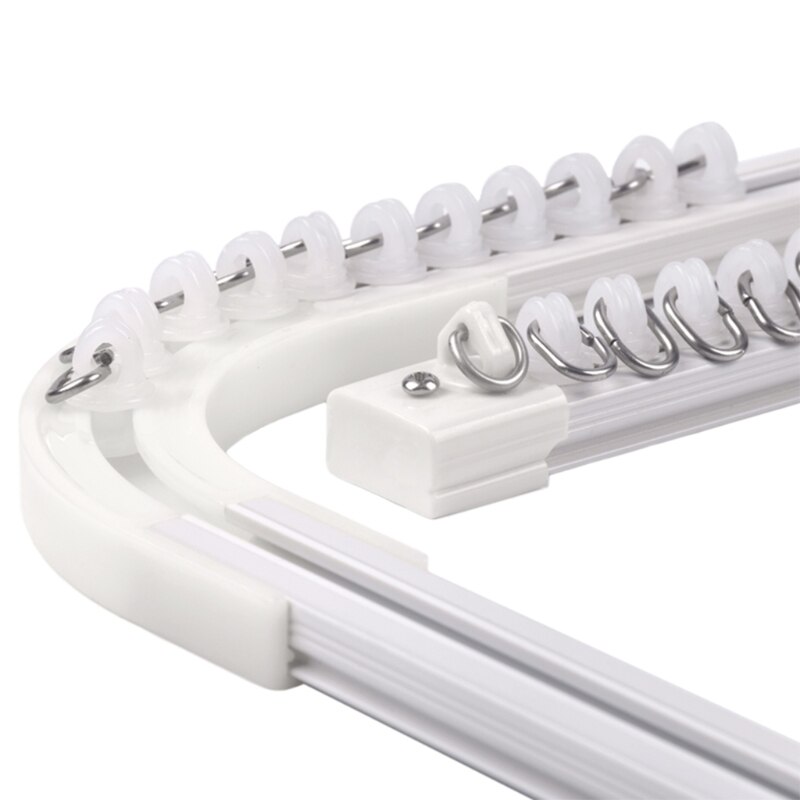 Ganchos de fijación montados en techo, riel de guía de cortina de plástico Flexible, Sh Y4QC