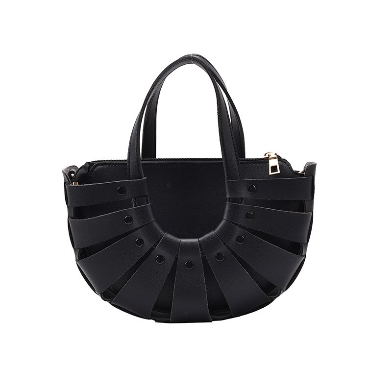 Atli Halve Cirkel Kleine Pu Lederen Crossbody Tassen Voor Vrouwen Trend Vrouwen Branded Trending Schouder Handtassen Tote: Black