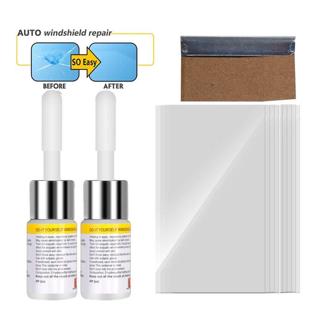 2 Stks/pak Diy Auto Voorruit Reparatieset Venster Crack Herstellen Hars Auto Glas Krassen Verwijderen Vloeistof Auto Fix Accission In voorraad