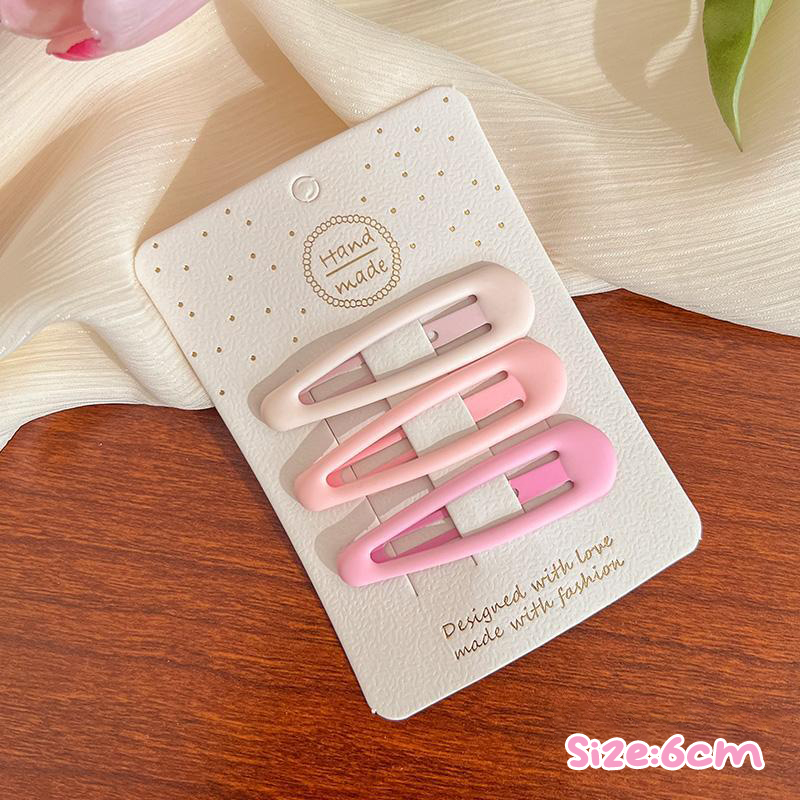 3pcs/set Mini Korean Style Frosted Pink Color Hairpins For Women Girls Star BB Hair Clips Pin Snap Ornaments Accessories: Lavender