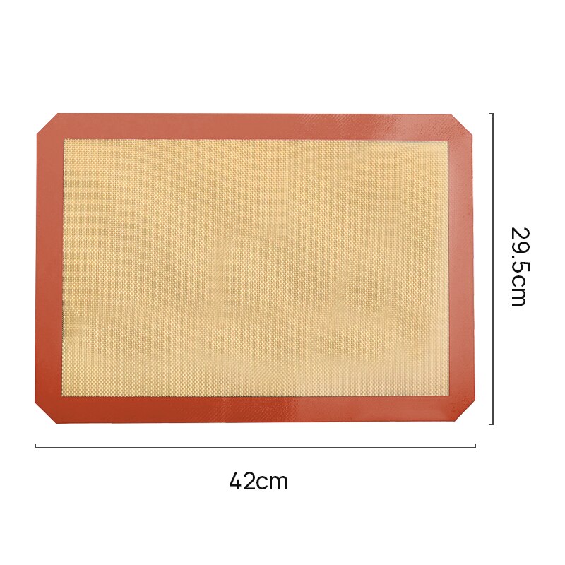 Herbruikbare Siliconen Bakken Mat Vel Voor Oven Hittebestendige Macaron/Gebak/Cookie Making Pad Vel Anti-aanbak Rolling Deeg matten: 42x29.5CM-red