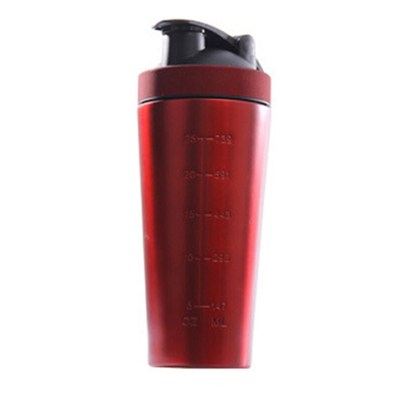 Rvs Eiwit Vibrerende Fles Gym Shaker Sport Milkshake Blender Water Fles Wei-eiwit Fitness Zonder Bpa: Red