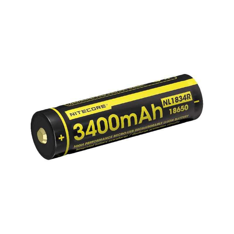 Nitecore NL1834R 3400Mah High Performance Micro-Usb Oplaadbare Li-Ion Batterij 12.24Wh 3.6V Knop Top 18650 Beschermd Batterij