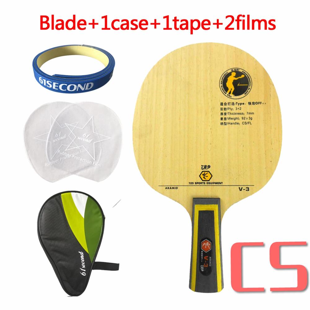 Ritc 729 Vriendschap V-3 (V3, V 3) houten Arylaat-Carbon Off + + Tafeltennis Carbon Blade Voor Pingpong Racket: CS with H 1case